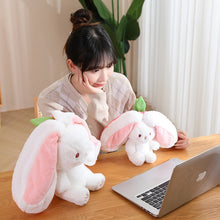 Load image into Gallery viewer, Strawberry Bunny Transformed into Little Rabbit Fruit Doll Plush Toy
