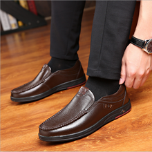 Load image into Gallery viewer, DRESSYE Mens Genuine Leather Soft Insole Casual Business Slip On Loafers