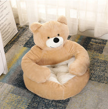 Load image into Gallery viewer, Teddy Bear Cuddler Cat Bed Dog Bed