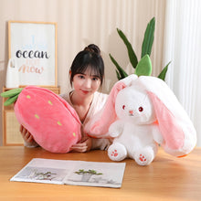 Load image into Gallery viewer, Strawberry Bunny Transformed into Little Rabbit Fruit Doll Plush Toy
