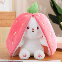 Load image into Gallery viewer, Strawberry Bunny Transformed into Little Rabbit Fruit Doll Plush Toy