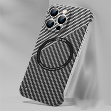 Load image into Gallery viewer, Carbon Fiber Texture Magnetic Wireless Charging iPhone Case