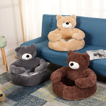 Load image into Gallery viewer, Teddy Bear Cuddler Cat Bed Dog Bed