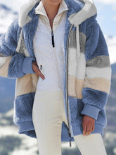 Load image into Gallery viewer, Coat Warm Hooded Zip Up Fuzzy Winter Jacket with Pockets