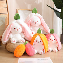 Load image into Gallery viewer, Strawberry Bunny Transformed into Little Rabbit Fruit Doll Plush Toy