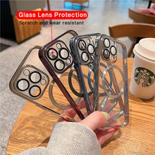 Load image into Gallery viewer, New Version 2.0 Transparent Electroplated iPhone Case With Camera Protector
