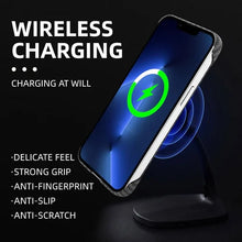 Load image into Gallery viewer, Carbon Fiber Texture Magnetic Wireless Charging iPhone Case