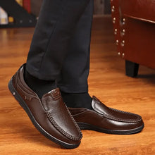 Load image into Gallery viewer, DRESSYE Mens Genuine Leather Soft Insole Casual Business Slip On Loafers