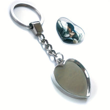 Load image into Gallery viewer, Personalized Customization photo double sided heart shaped keychain gift for girlfriend
