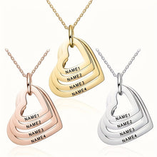 Load image into Gallery viewer, Personalized Stainless Steel Engraved Name Necklace Custom Name Multilayer Heart Pendant Necklace Charm Women&#39;s Name Plate Jewelry Holiday Ornament Gifts For Girlfriend
