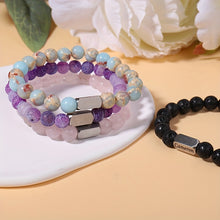 Load image into Gallery viewer, Personalized Beaded Bracelet with Engraving - Perfect Gift for Birthday, Anniversary, Mom, and Family
