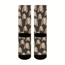 Load image into Gallery viewer, 1 Pairs Of Unisex Knitted Funny Face Pattern Crew Socks Support Personal Photo Customization, Comfy &amp; Breathable Elastic Socks, For Gifts, Parties And Daily Wearing
