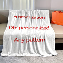 Load image into Gallery viewer, Personalized Special Pattern Flannel Blanket, Soft and Warm Memorable Moments Keepsake Blanket, Great Holiday Gift for Friends, Family And Lovers, Used for Nap, Camping, Travel and Car
