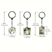 Load image into Gallery viewer, Personalized Customization photo double sided heart shaped keychain gift for girlfriend
