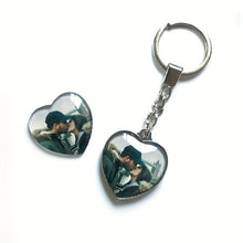 Load image into Gallery viewer, Personalized Customization photo double sided heart shaped keychain gift for girlfriend
