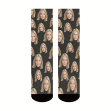 Load image into Gallery viewer, 1 Pairs Of Unisex Knitted Funny Face Pattern Crew Socks Support Personal Photo Customization, Comfy &amp; Breathable Elastic Socks, For Gifts, Parties And Daily Wearing
