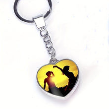 Load image into Gallery viewer, Personalized Customization photo double sided heart shaped keychain gift for girlfriend
