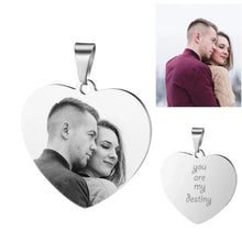 Load image into Gallery viewer, Custom Photo Necklace for Women Heart Stainless Steel Pendant Personalized Engraved Picture Photos Name Lovers Christmas Gifts
