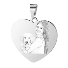 Load image into Gallery viewer, Custom Photo Necklace for Women Heart Stainless Steel Pendant Personalized Engraved Picture Photos Name Lovers Christmas Gifts
