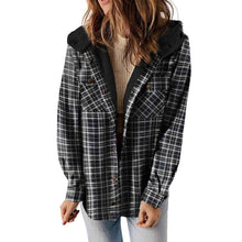 गैलरी व्यूवर में इमेज लोड करें, Plush Check Print Hooded Coat
