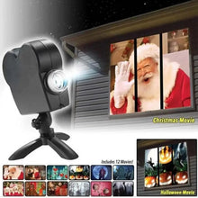 Load image into Gallery viewer, Halloween Christmas Projector Garden Decoration Lighting Wonderland Horror Movie and Tripod Light Show Window Built-in 12 Movies
