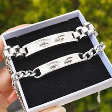 Load image into Gallery viewer, Personalized Eyes Photo Couple Bracelet Customized Picture Bracelet Engravable Picture Stainless Steel Gifts for Family Father
