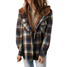 Load image into Gallery viewer, Plush Check Print Hooded Coat
