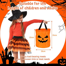 Load image into Gallery viewer, LED Light Halloween Trick or Treat Bucket Pumpkin Candy Bags Collapsible Halloween Basket for Thanksgiving Party Gift Basket
