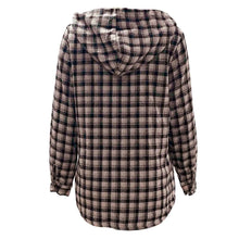 Load image into Gallery viewer, Plush Check Print Hooded Coat
