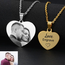 Load image into Gallery viewer, Custom Photo Necklace for Women Heart Stainless Steel Pendant Personalized Engraved Picture Photos Name Lovers Christmas Gifts
