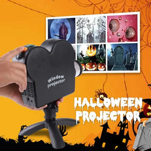 Load image into Gallery viewer, Halloween Christmas Projector Garden Decoration Lighting Wonderland Horror Movie and Tripod Light Show Window Built-in 12 Movies
