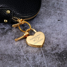 Load image into Gallery viewer, Customized Name Padlock Key Valentine&#39;s Day Love Lock Personalized Date Couple Keychain Key and Lock Fashion Jewelry Couple Gift
