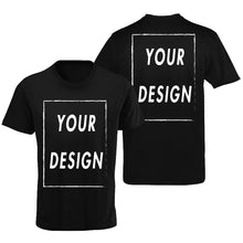 Load image into Gallery viewer, Custom Tshirt Front Back Print Professional Your Own Logo Text Photo Male Personalized Premium Gifts T-shirt EU Size 100% Cotton
