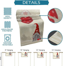 Load image into Gallery viewer, Christmas Snowflakes Gnome Linen Table Runners Dresser Scarves Table Decor
