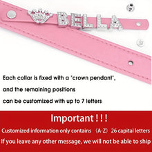 Load image into Gallery viewer, Sparkling Rhinestone Heart and Star Shaped Personalized Dog Collar - PU Leather ID Collars for Small, Medium, and Large Dogs
