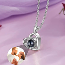 Load image into Gallery viewer, Personalized Photo Projection Necklace for Women, Heart Necklace for Valentine&#39;s Day and Birthday Lover
