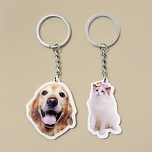 Load image into Gallery viewer, Customized Pet Keychain Necklace with Personalized Photos of Cats and Dogs
