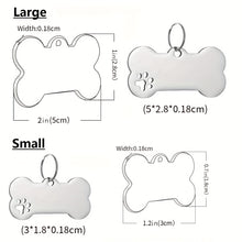 Load image into Gallery viewer, Custom Engraved Dog Bone ID Tag with Phone Number - Personalized Name Tag for Small and Medium Puppies - Durable and Stylish Pet Accessory
