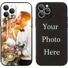 Load image into Gallery viewer, Custom Pictures Phone Case, Personalized Phone Cases, Customized Photo Black Edge TPU Cover for Birthday Christmas Family Valentine&#39;s Day
