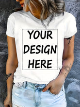 Load image into Gallery viewer, Customized Picture Print T-shirt, Casual Short Sleeve Crew Neck T-shirt For Spring &amp; Summer, Women&#39;s Clothing
