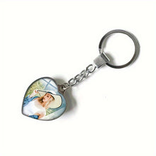 Load image into Gallery viewer, Personalized Customization photo double sided heart shaped keychain gift for girlfriend
