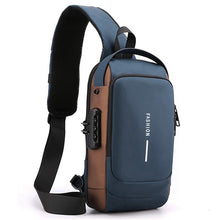 Load image into Gallery viewer, New Carbon Fiber USB charging sport sling Anti-theft shoulder bag
