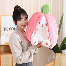 Load image into Gallery viewer, Strawberry Bunny Transformed into Little Rabbit Fruit Doll Plush Toy
