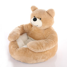 Load image into Gallery viewer, Teddy Bear Cuddler Cat Bed Dog Bed
