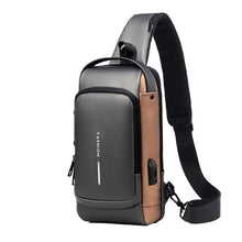 Load image into Gallery viewer, New Carbon Fiber USB charging sport sling Anti-theft shoulder bag
