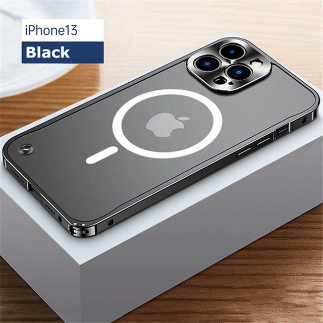 Aluminumalloy Frame Magnetic Charging iPhone Case