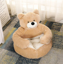 Load image into Gallery viewer, Teddy Bear Cuddler Cat Bed Dog Bed
