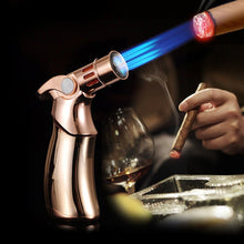 Load image into Gallery viewer, Windproof straight torch blue flame lighter
